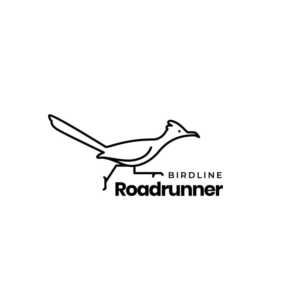 bird lines roadrunner logo design vector