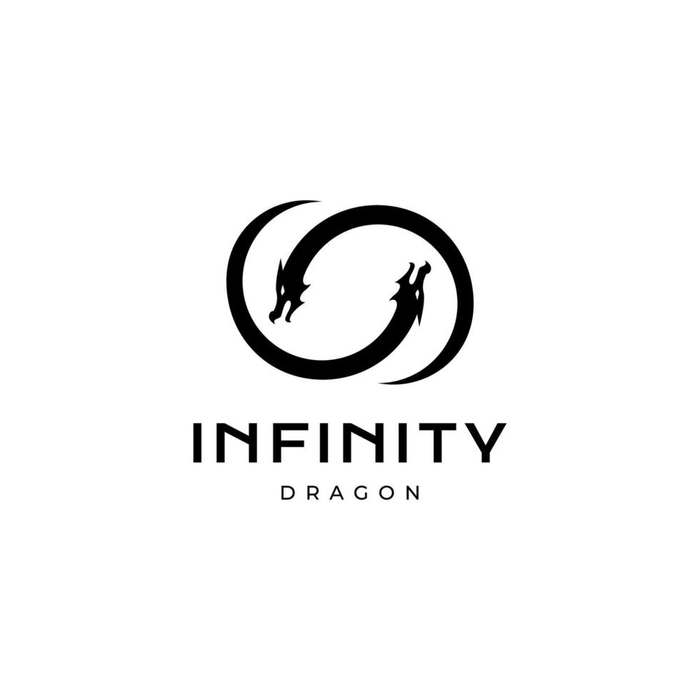 vector de diseño de logotipo de dragón infinito