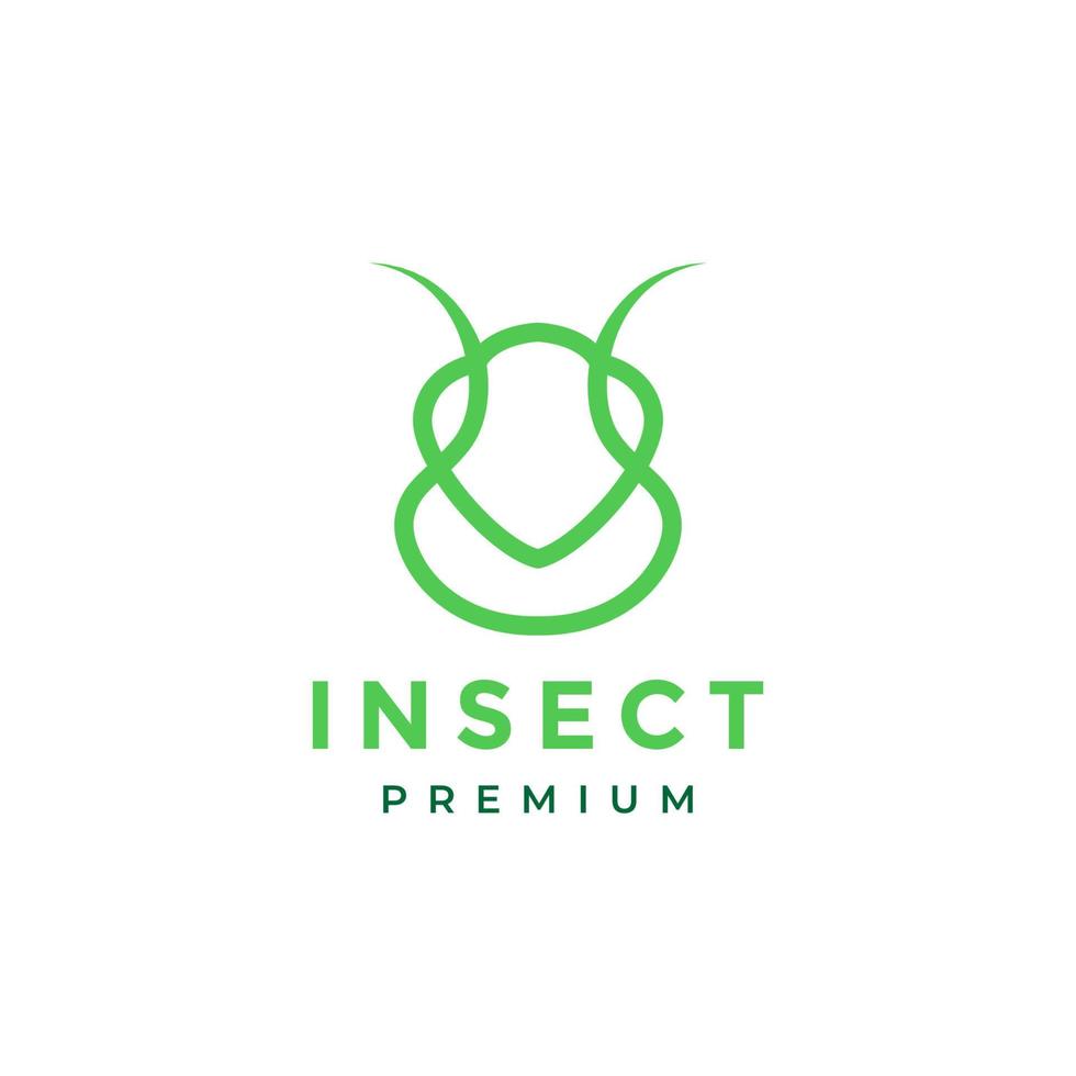 modern head insect grasshopper logo design vector
