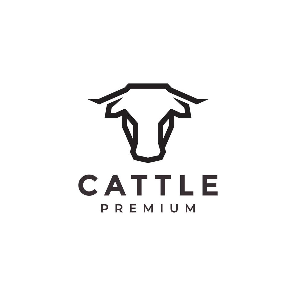 minimalist modern head cow cattle logo vector