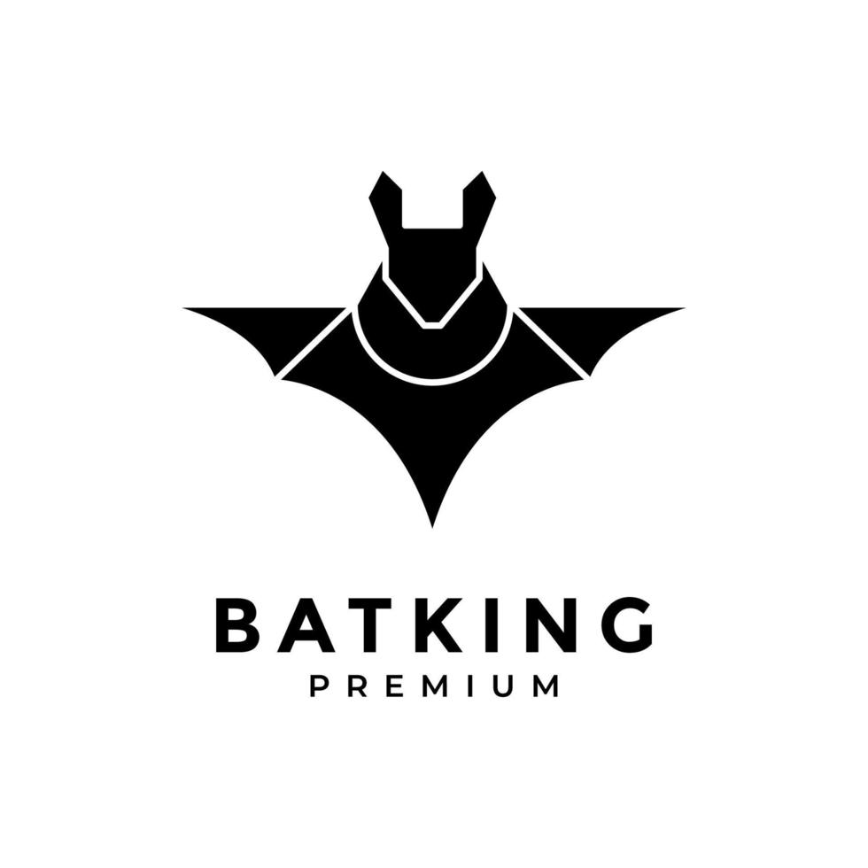 bat king black logo design vector