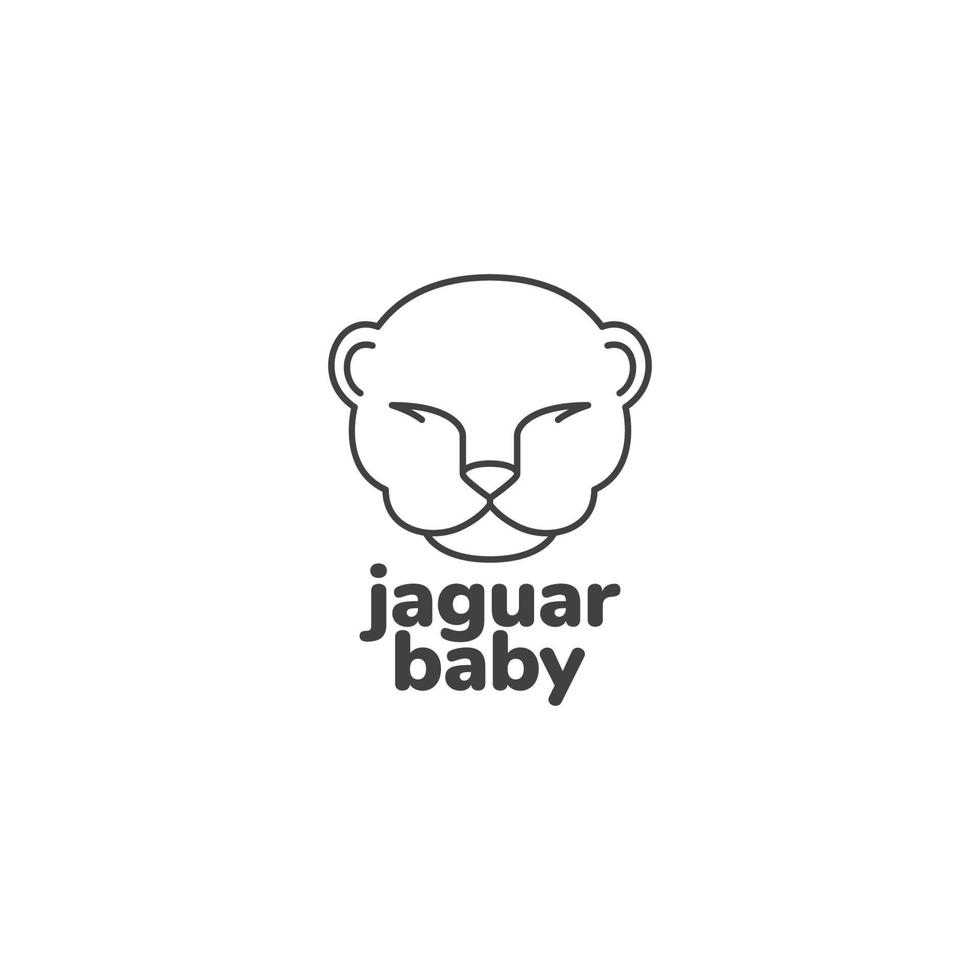 face baby jaguar logo design vector