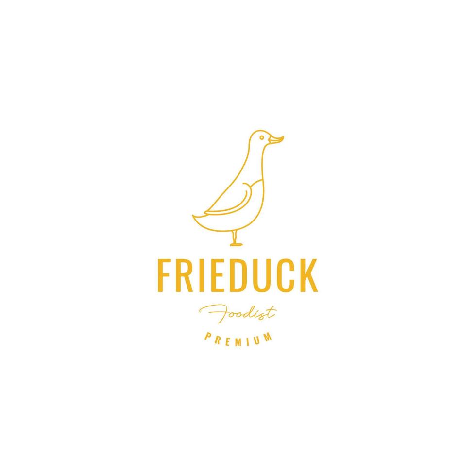 minimal art poultry duck logo design vector