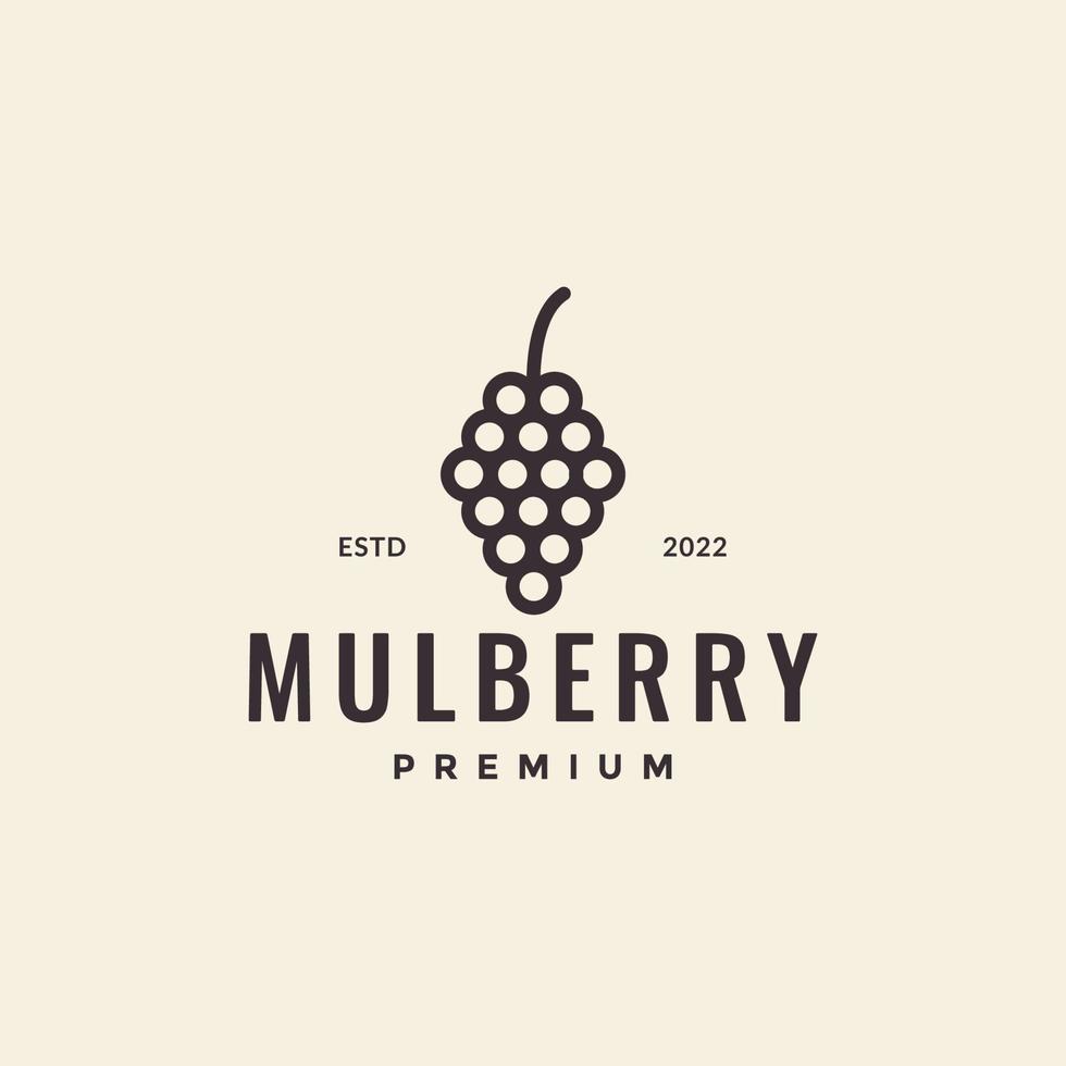 diseño de logotipo de mora de fruta hipster vector