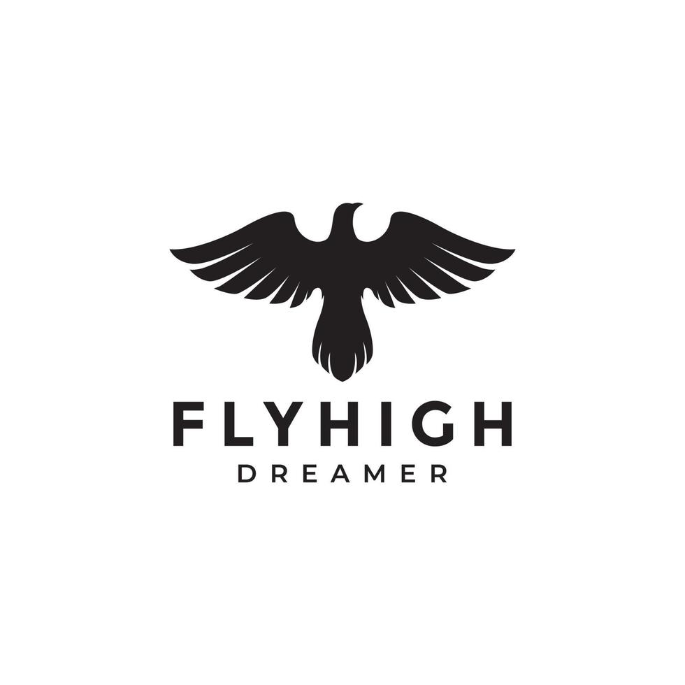 flat fly falcon modern logo design vector
