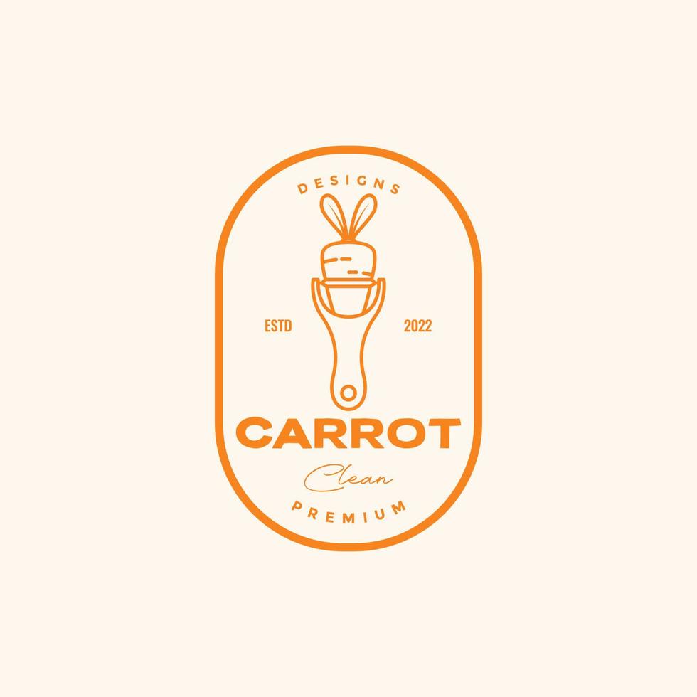 carrot peeler food logo design vector