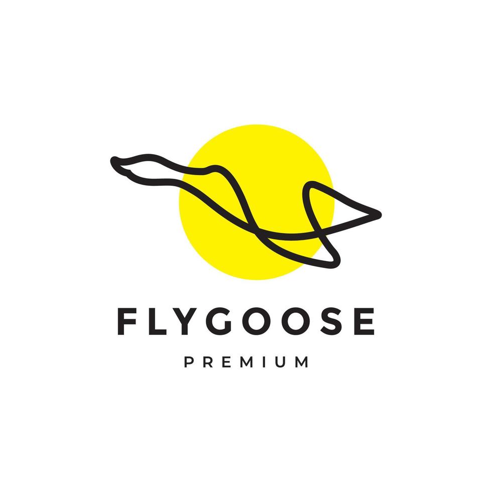 abstract modern line fly goose logo design vector