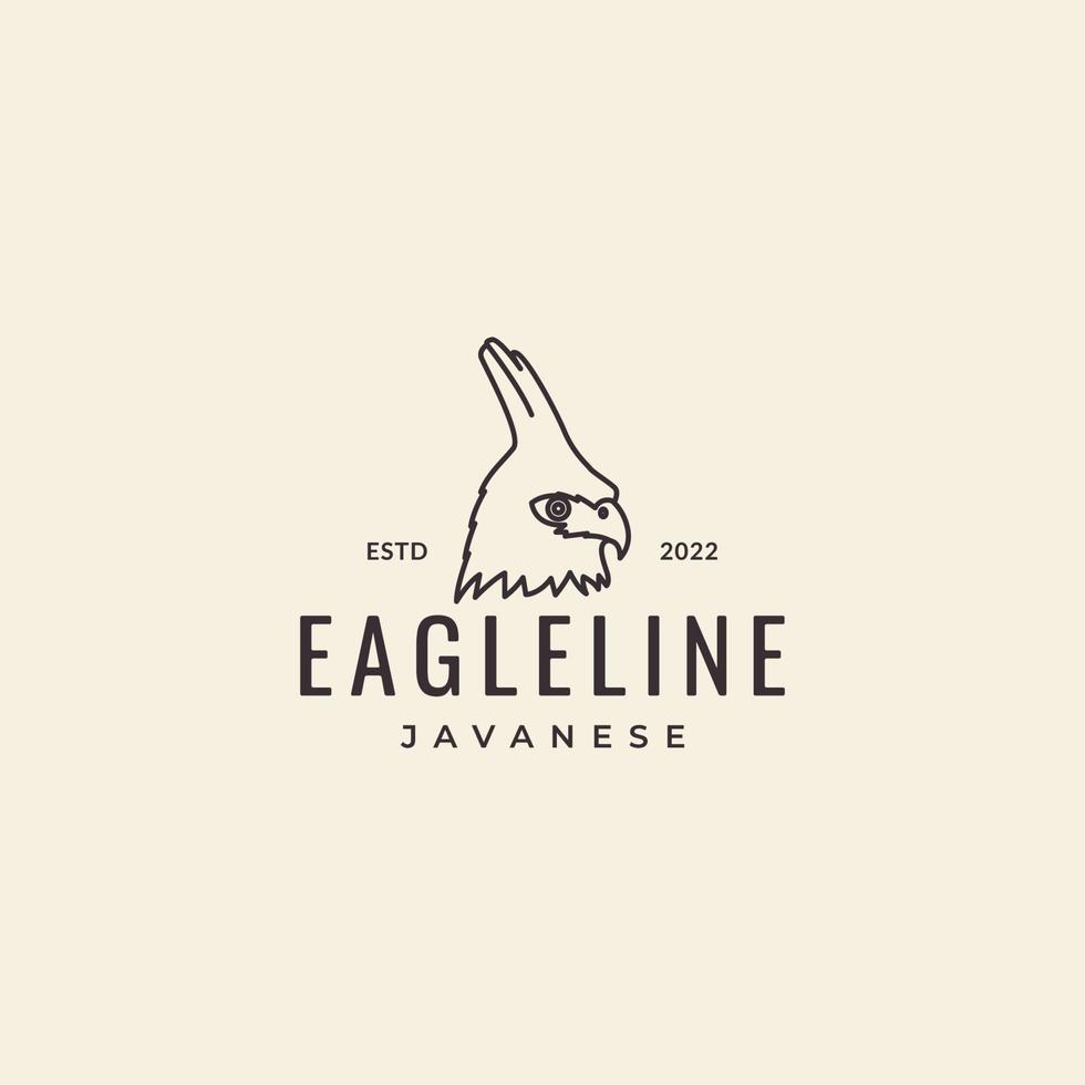 cabeza java águila inconformista logotipo vintage vector