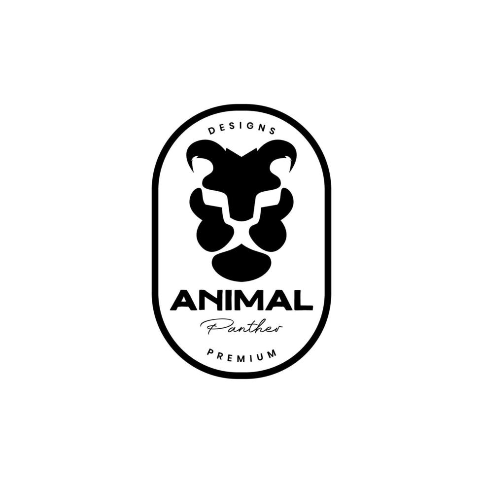 insignia de pantera de cara aislada logotipo vintage vector