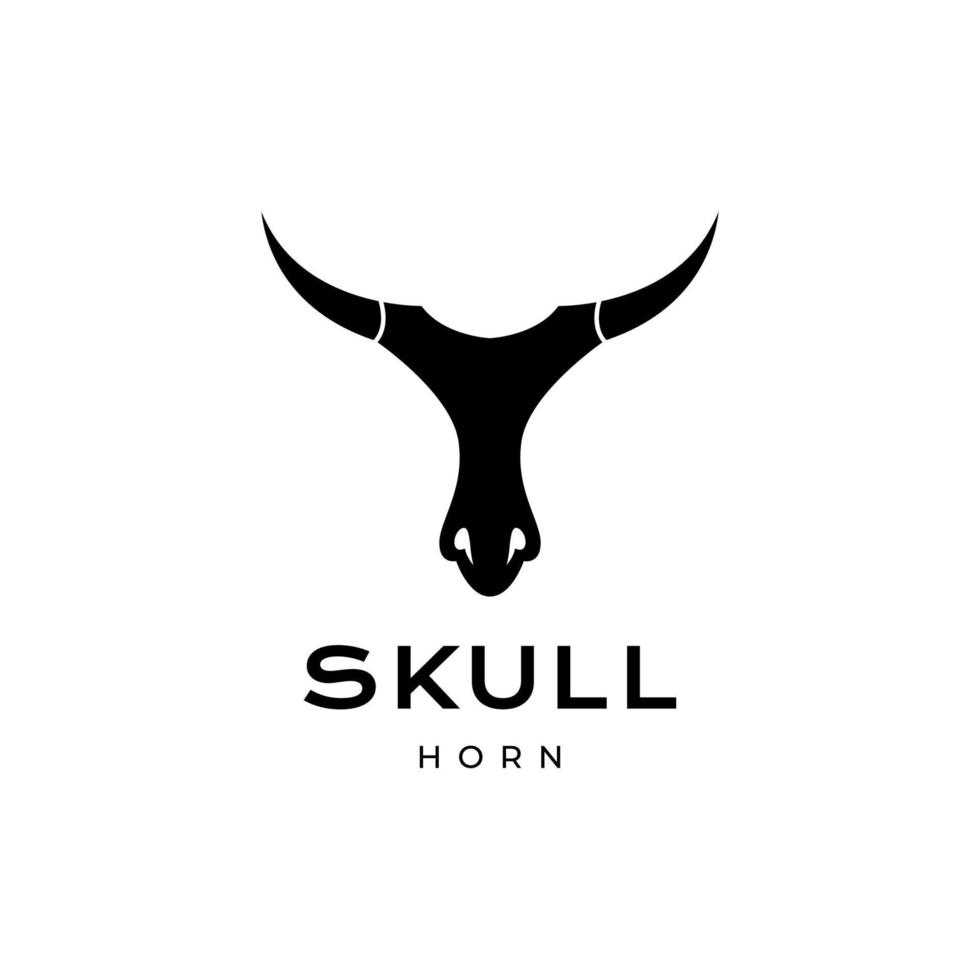 modern minimal cow skull logo design vector