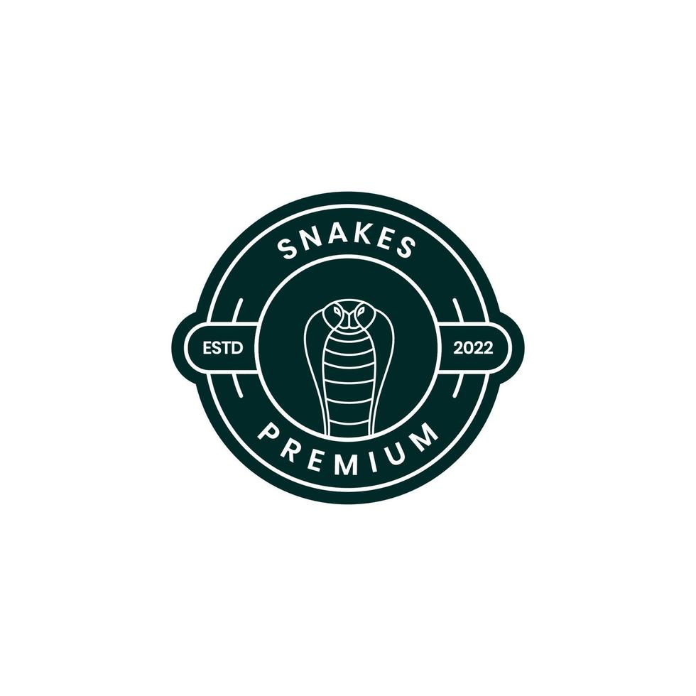 face snake cobra badge logo design vector