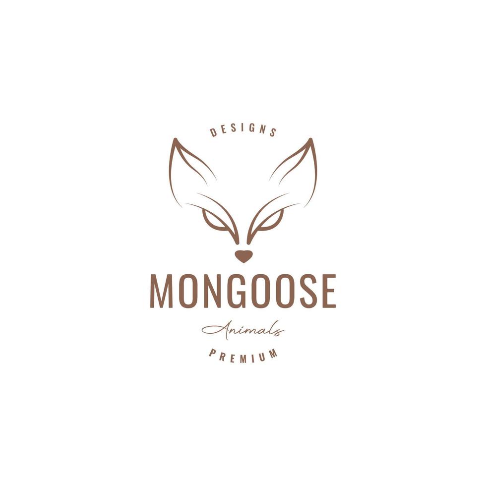 isolated head mongoose logo design vector