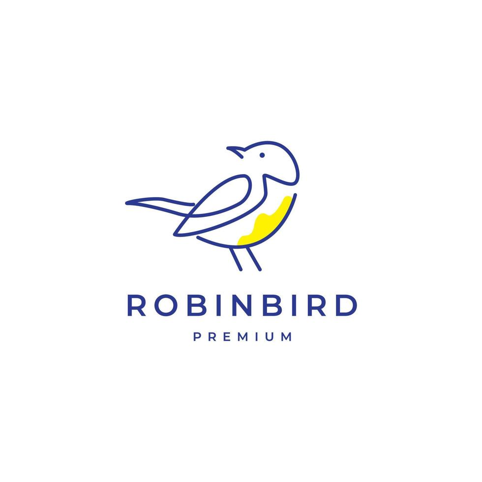 líneas arte resumen robin pájaro logo diseño vector