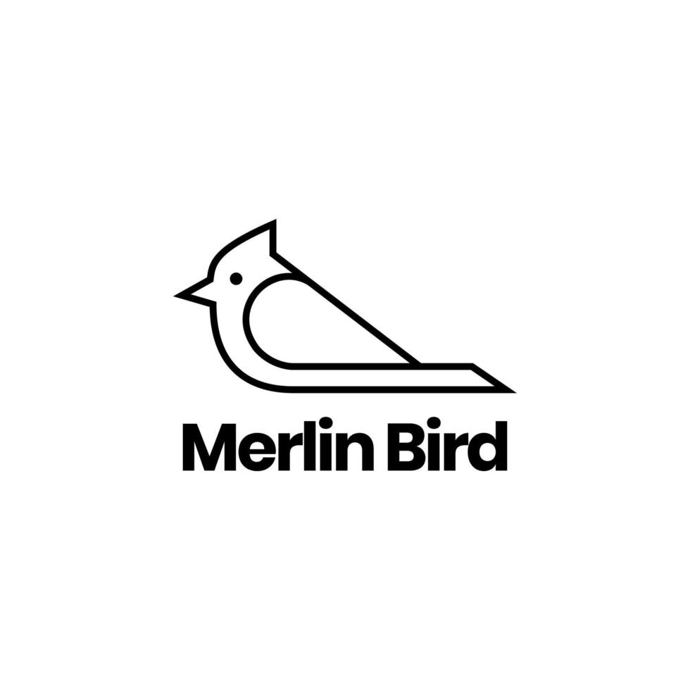 diseño de logotipo mínimo de pájaro merlín vector