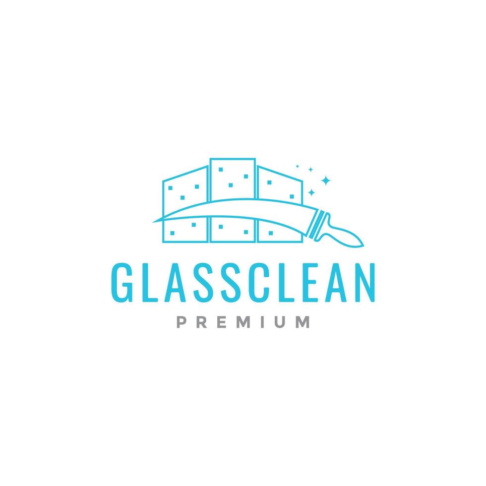 diseño de logotipo de limpiador de vidrio de construcción vector