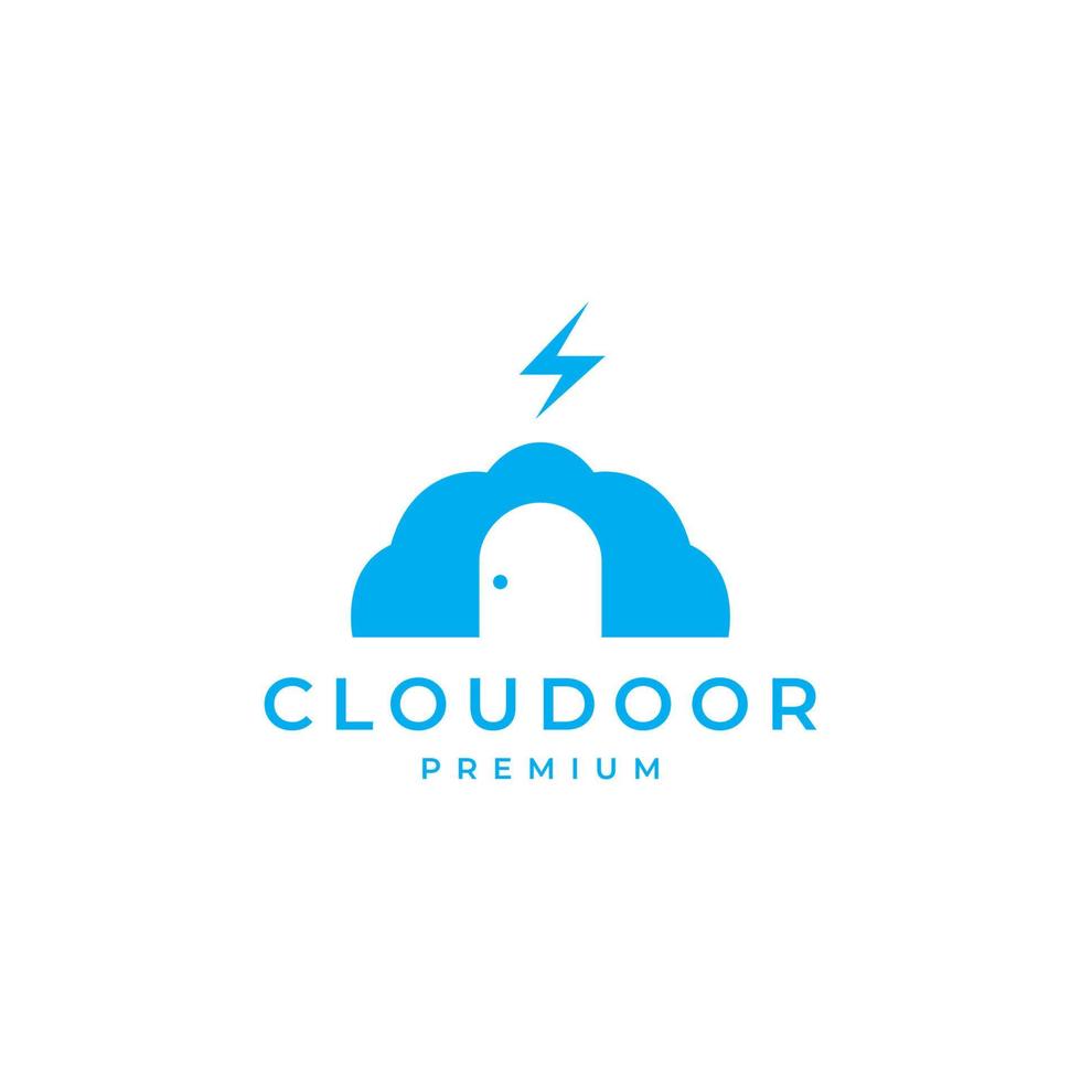 diseño del logotipo del cielo de la puerta de la nube vector