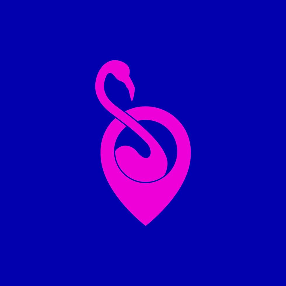 pin map location with flamingo logo vector