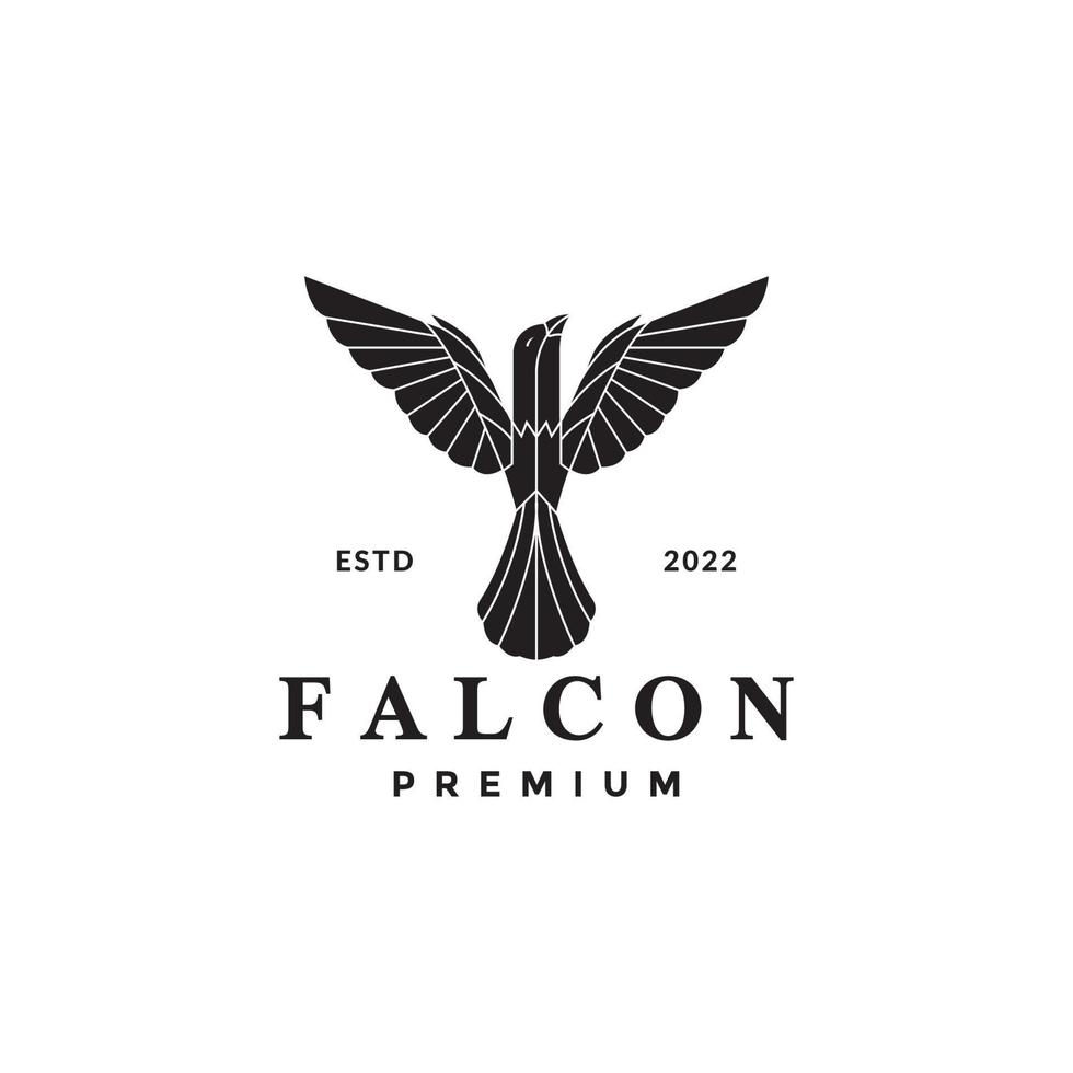 falcon bird geometric logo design vector