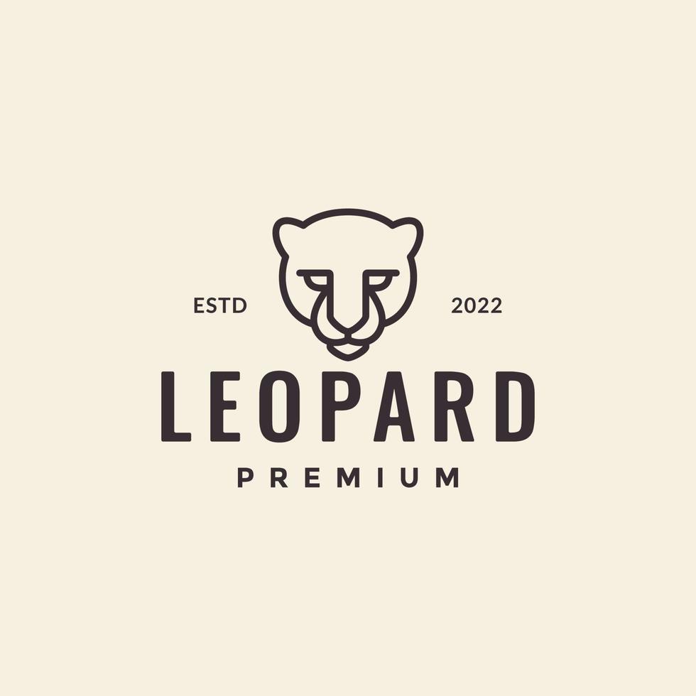 face beast leopard minimal hipster logo vector