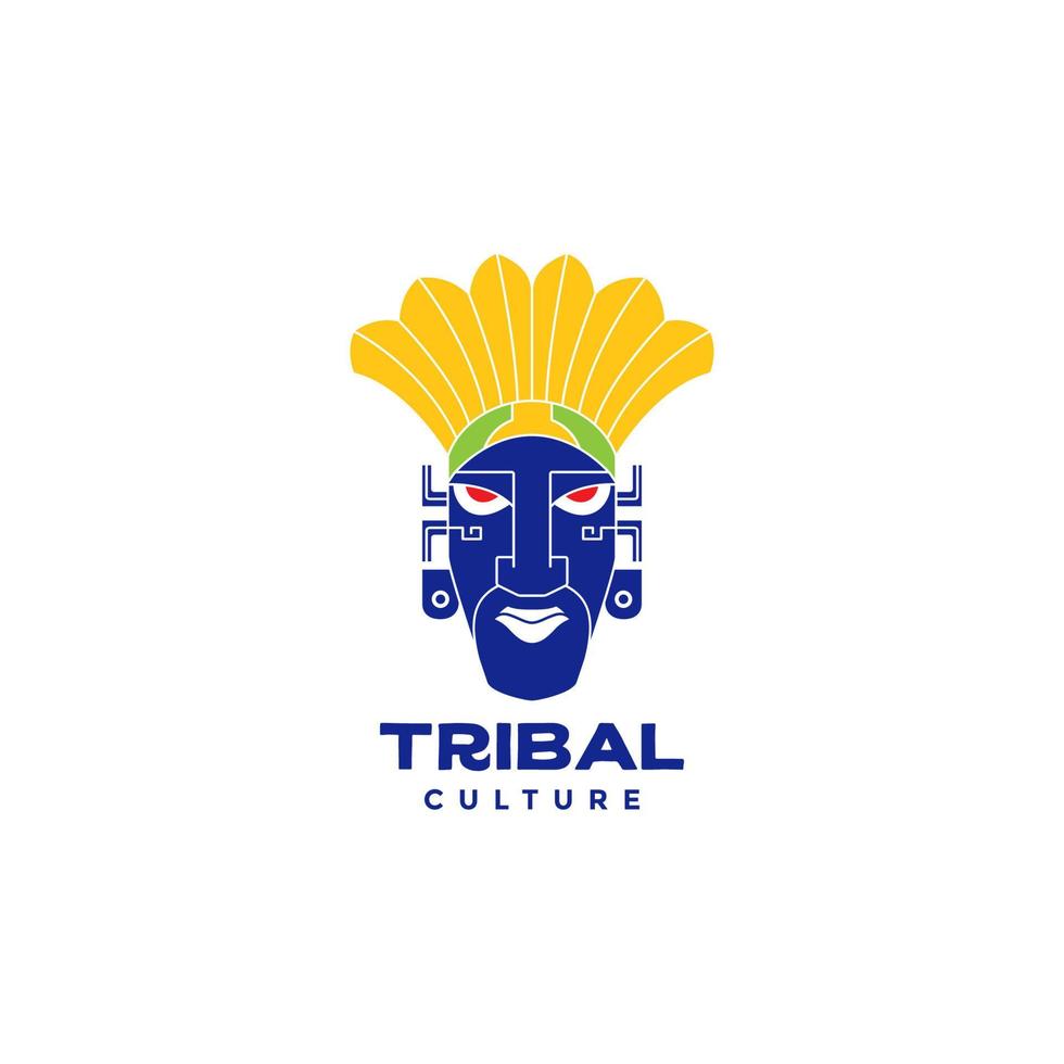 diseño de logotipo de color de máscara de cultura tribal vector