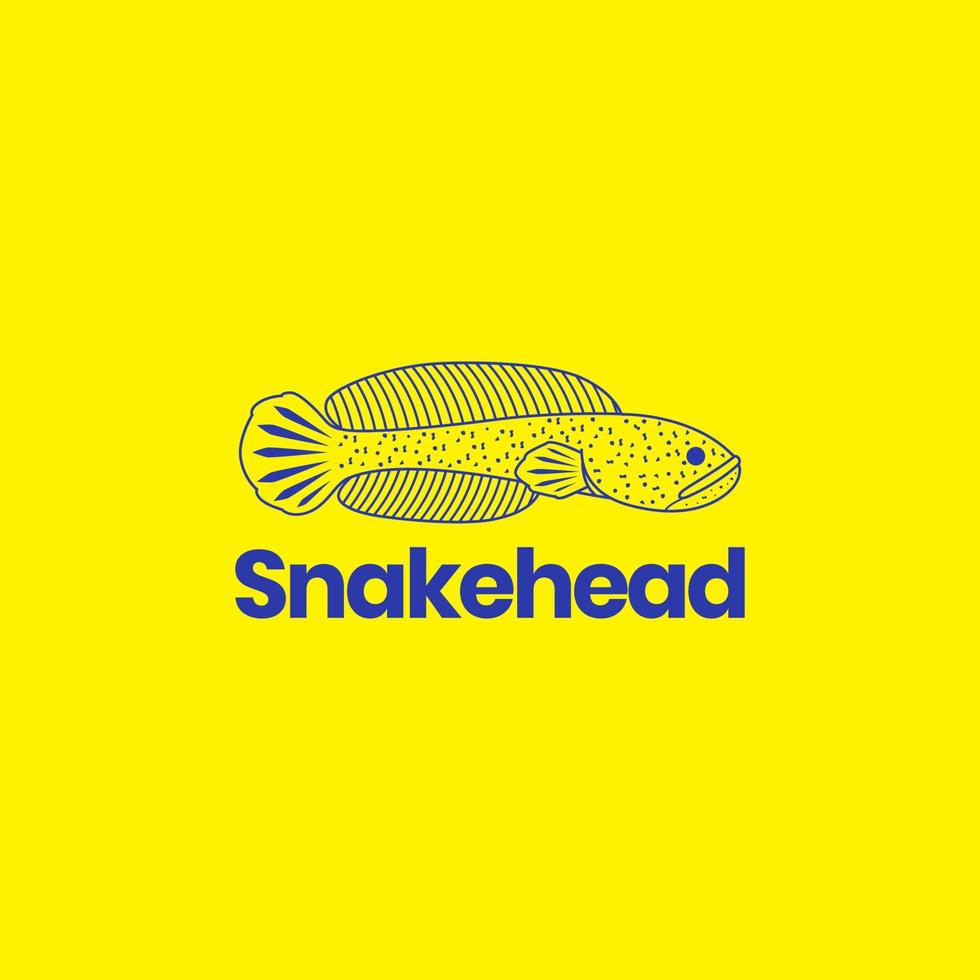 channa snakehead logo design vector