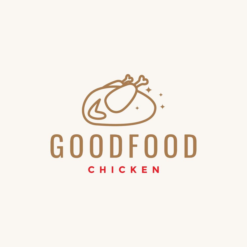 chicken meat fresh clean logo vector