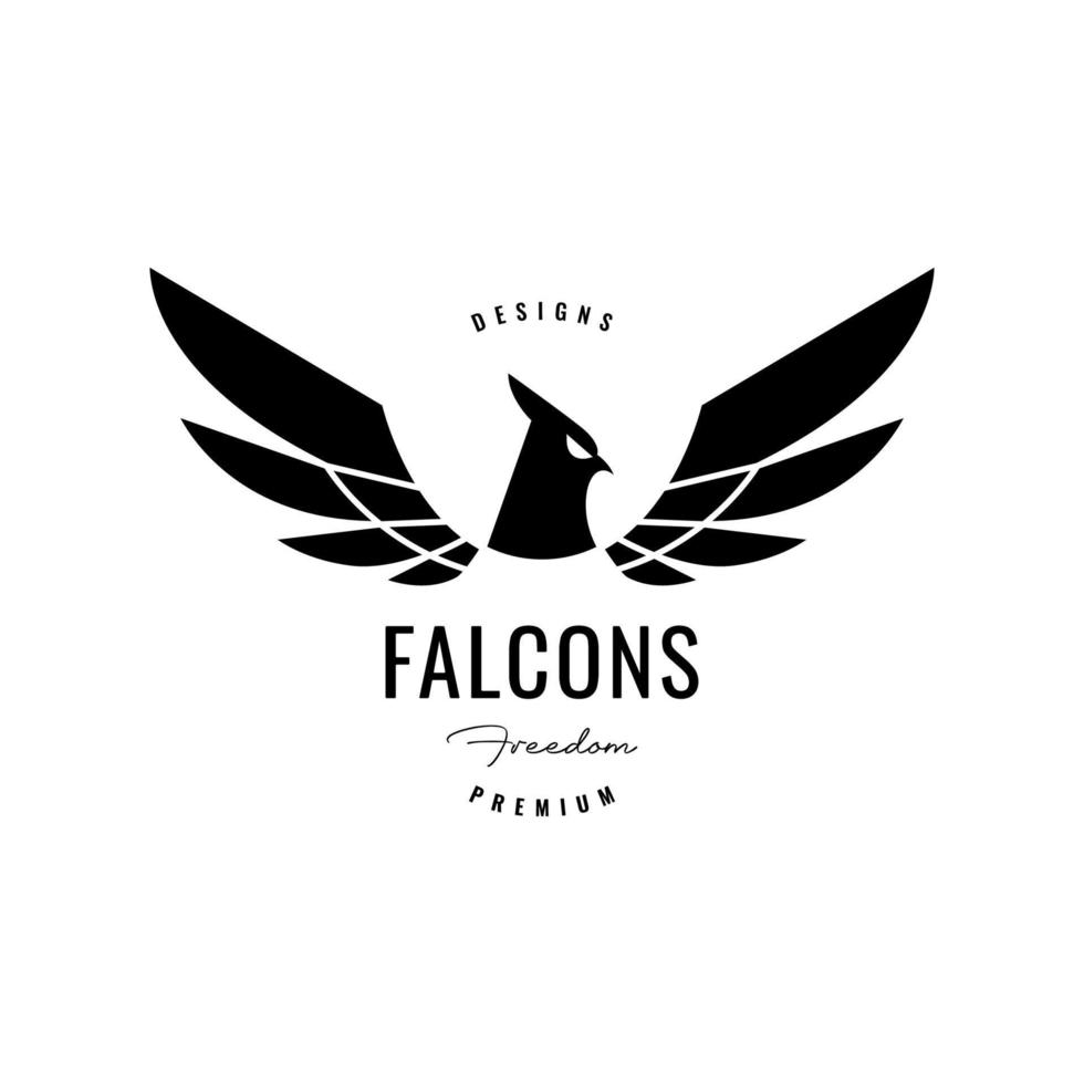 diseño geométrico del logotipo de las alas de la aleta del halcón vector