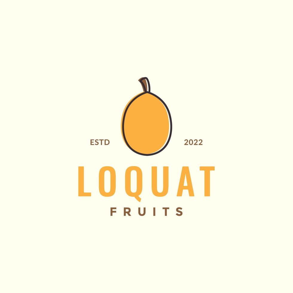 fruit loquat logo design vector