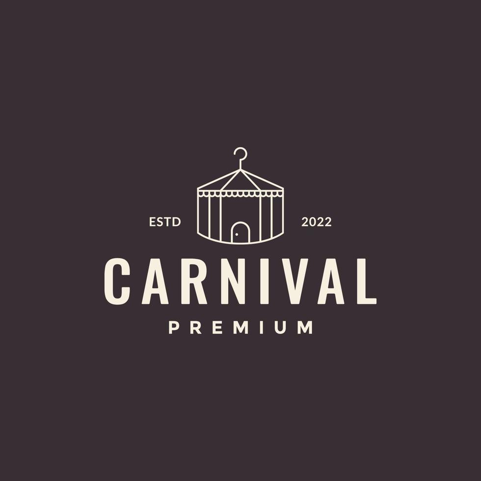 carnival tent circus hipster logo vector