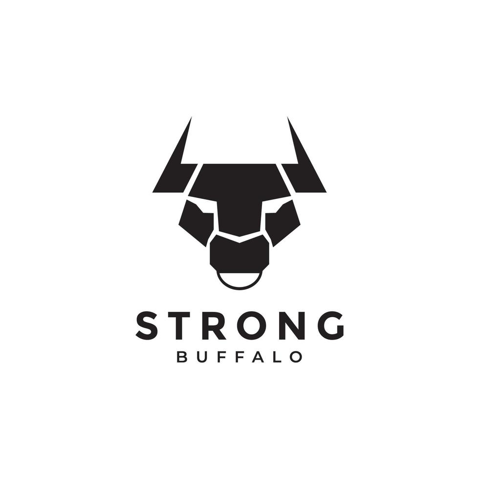 modern head buffalo logo design vector