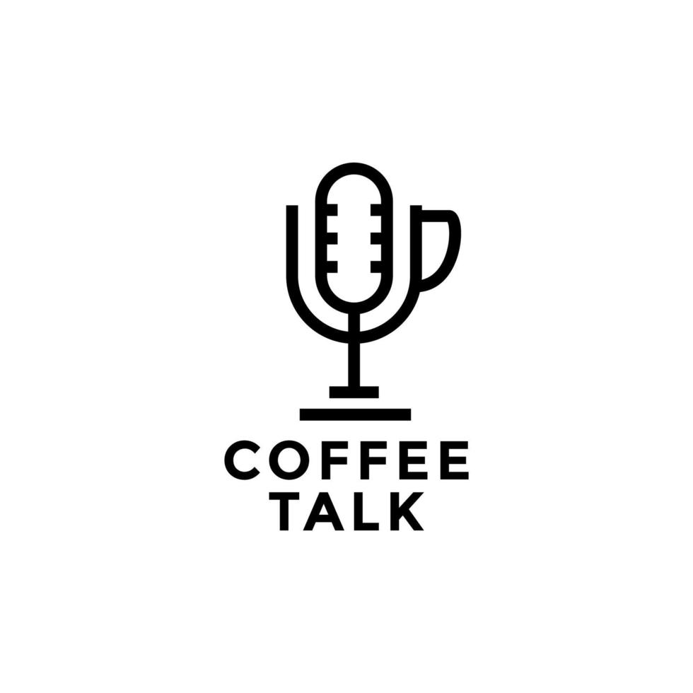 drinking glass with microphone podcast logo design vector