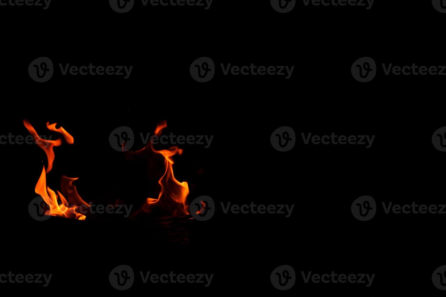 fire flame on black background photo