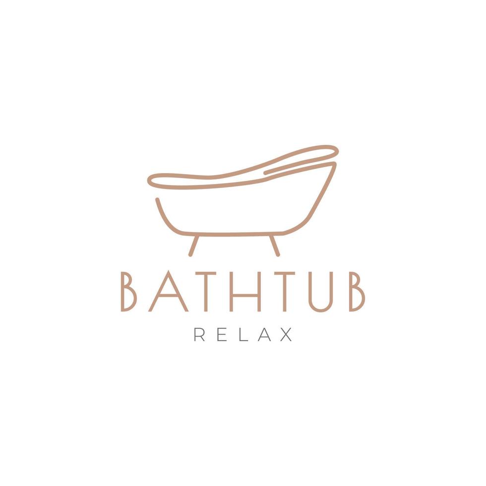 diseño de logotipo de líneas de bañera minimalista vector