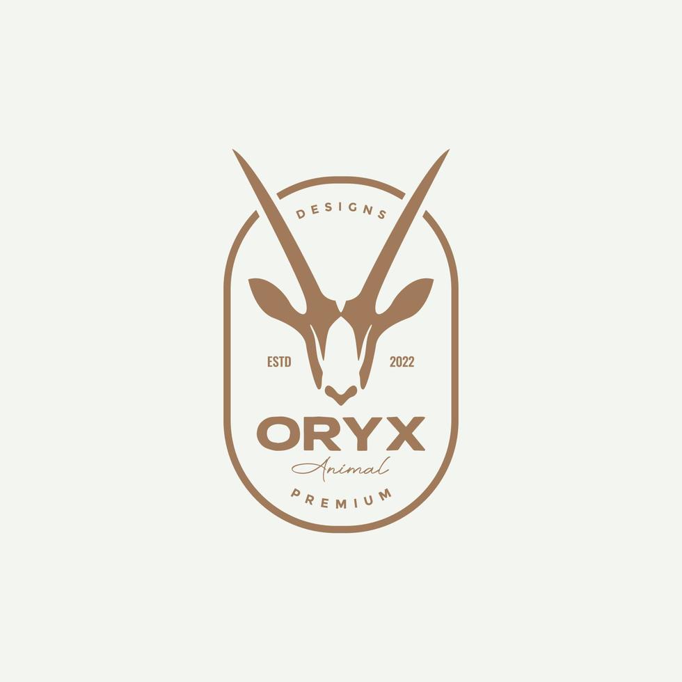 diseño de logotipo de cuerno largo oryx vector