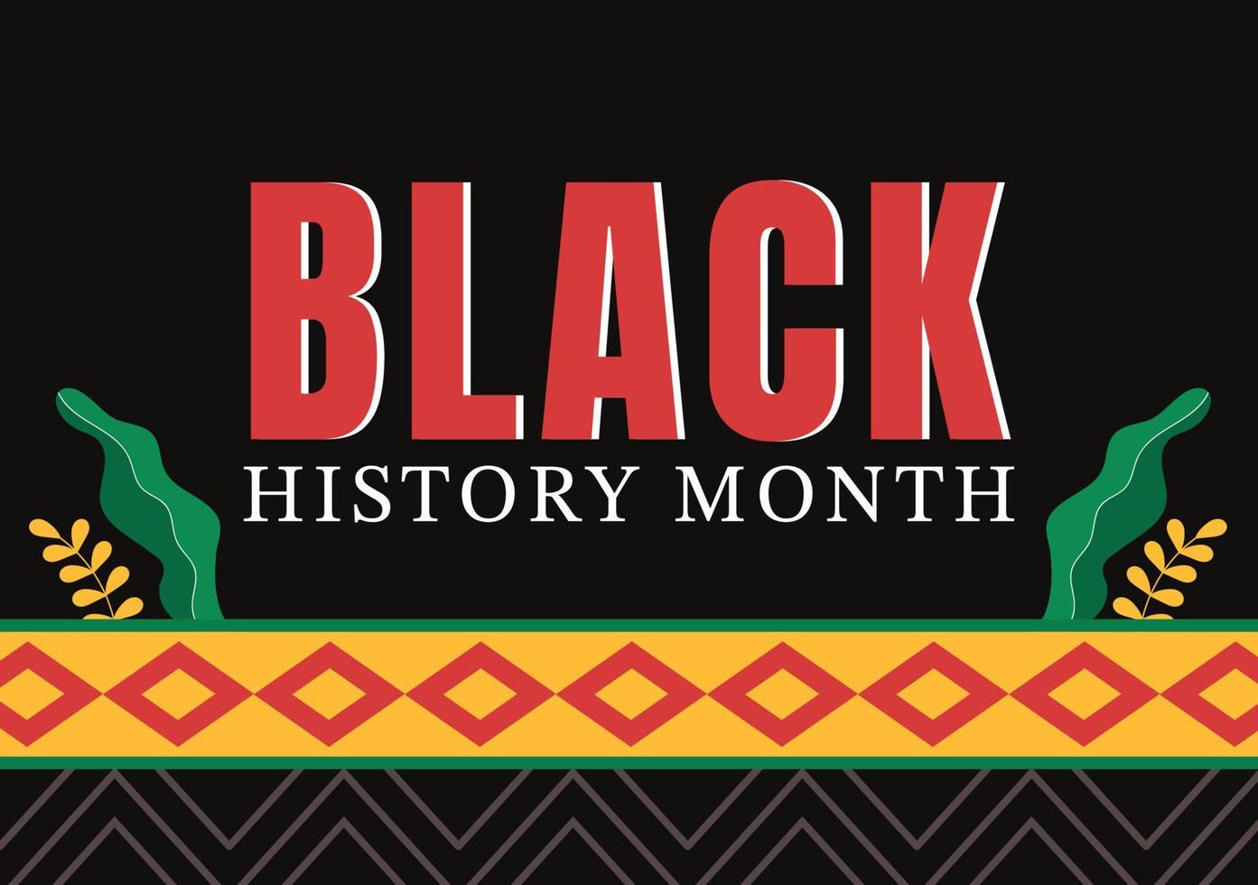 ilustración de fondo plano de dibujos animados dibujados a mano de plantilla de mes de historia negra de vacaciones afroamericanas para promover adecuado para diseño de carteles vector