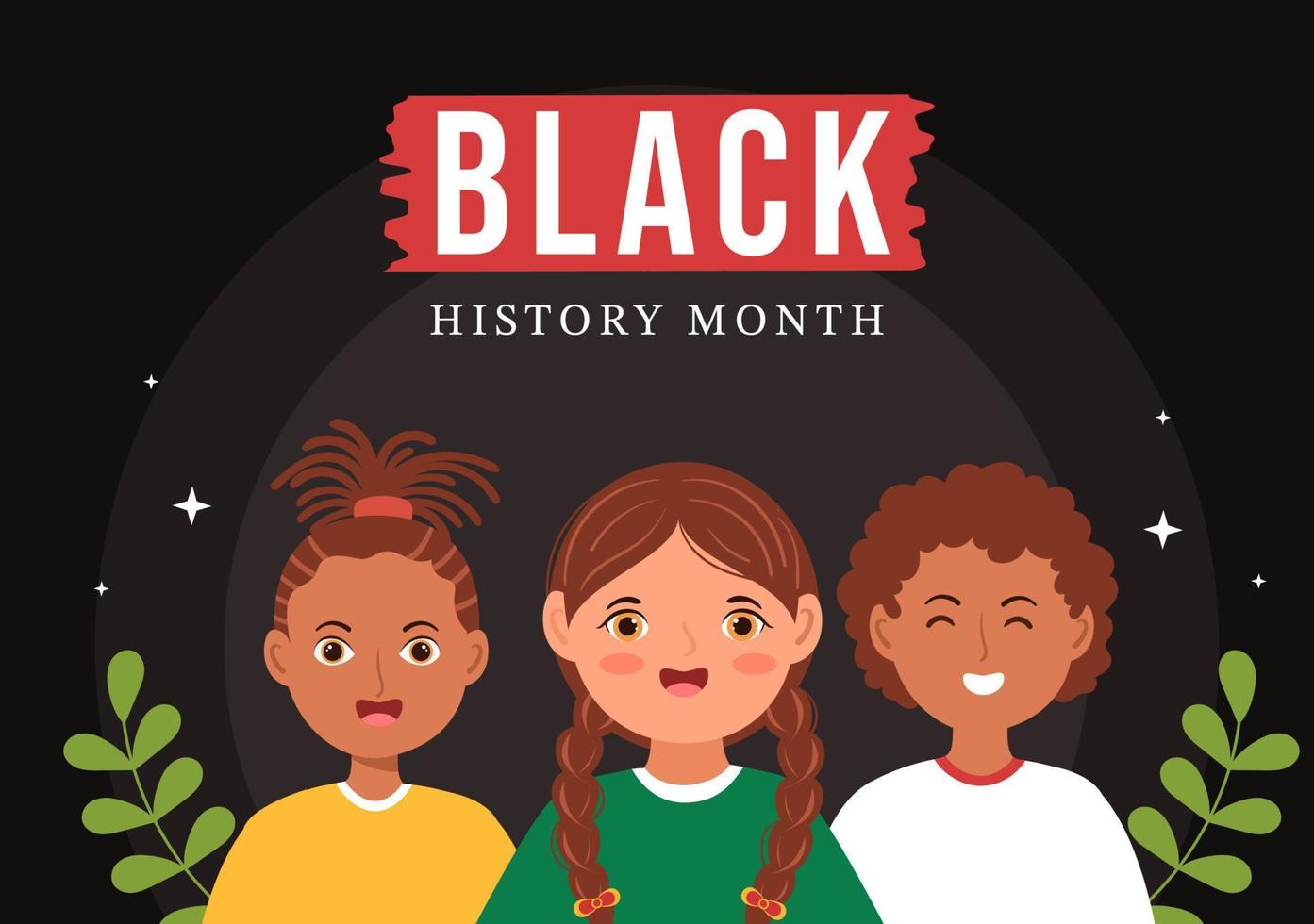 Black History Month Template Hand Drawn Cartoon Flat Background Illustration of African American Holiday to Promote Suitable for Poster Design vector