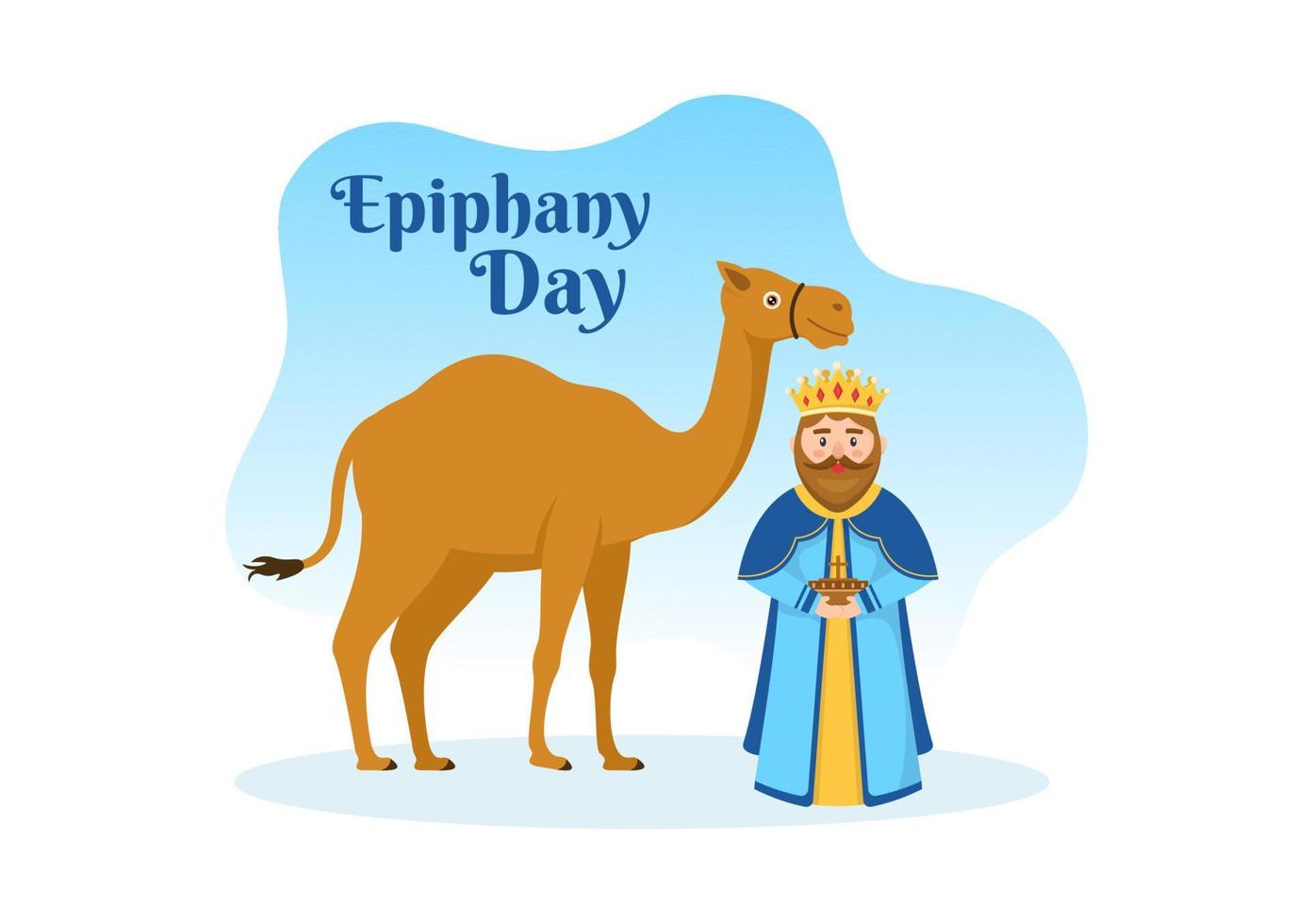 Happy Epiphany Day Template Hand Drawn Cartoon Flat Illustration Christian festival to Faith on the Divinity of Jesus Since His Coming to the World vector