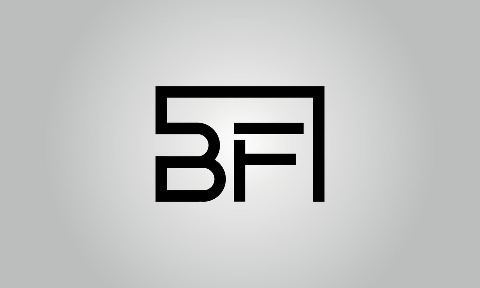 diseño del logotipo de la letra bf. logotipo de bf con forma cuadrada en colores negros vector plantilla de vector libre.