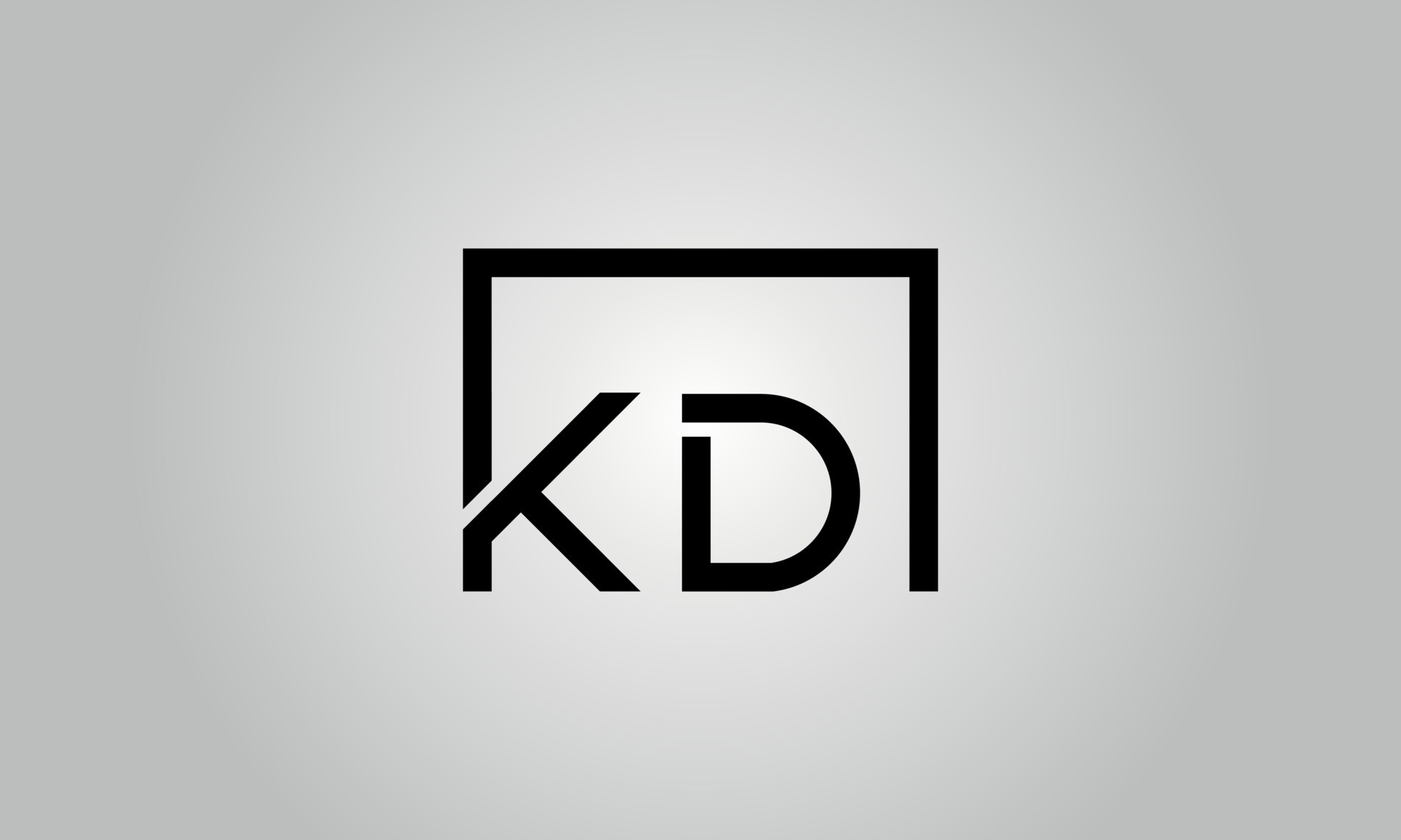 Letter KD logo design. KD logo with square shape in black colors vector ...