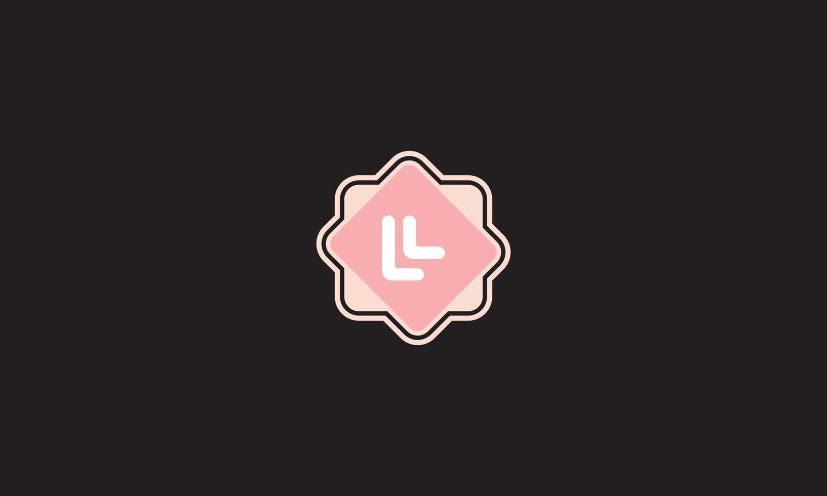 Letter LL logo with geometric shapes vector free vector template.