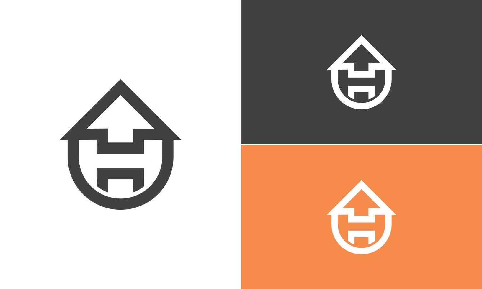 vector de diseño de logotipo de casa h plantilla de vector libre