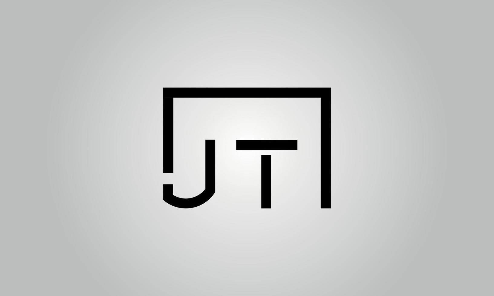 Letter JU logo design. JU logo with square shape in black colors vector free vector template.