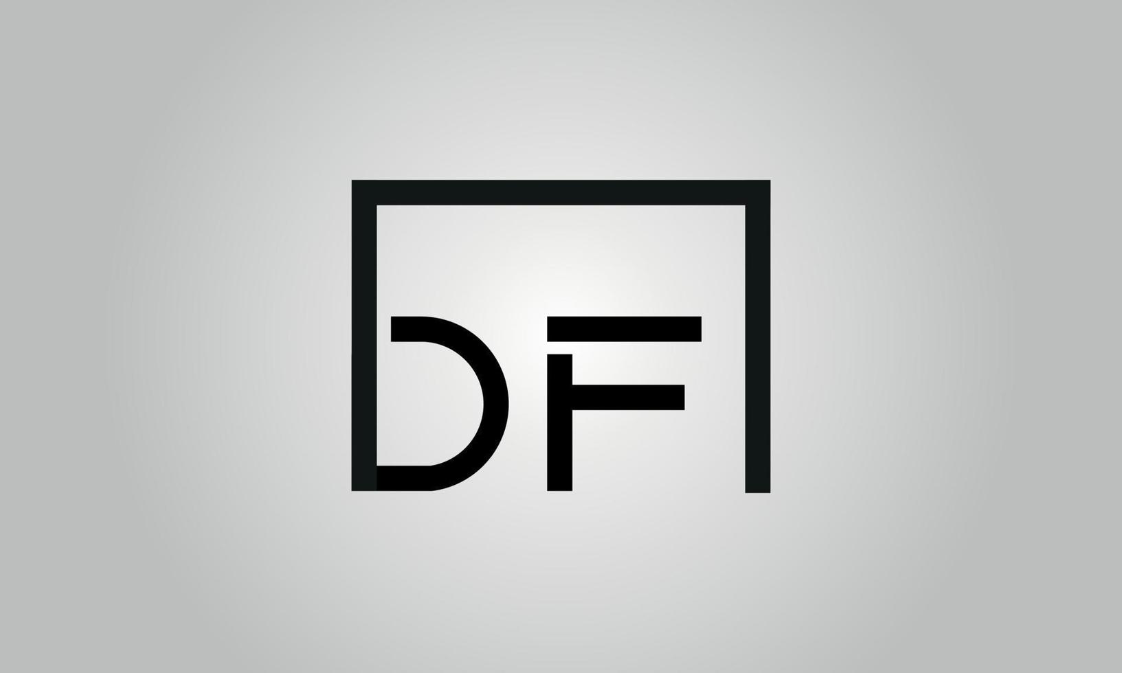 diseño del logotipo de la letra df. Logotipo de df con forma cuadrada en colores negros vector plantilla de vector libre.