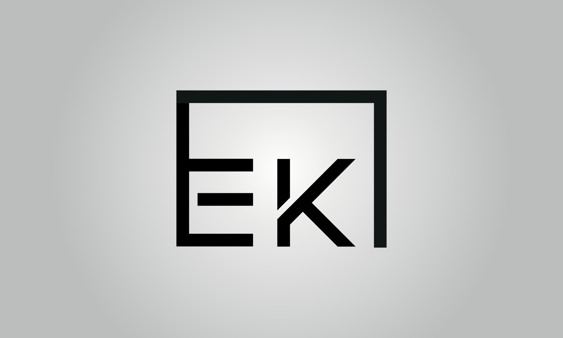 Letter EK logo design. EK logo with square shape in black colors vector free vector template