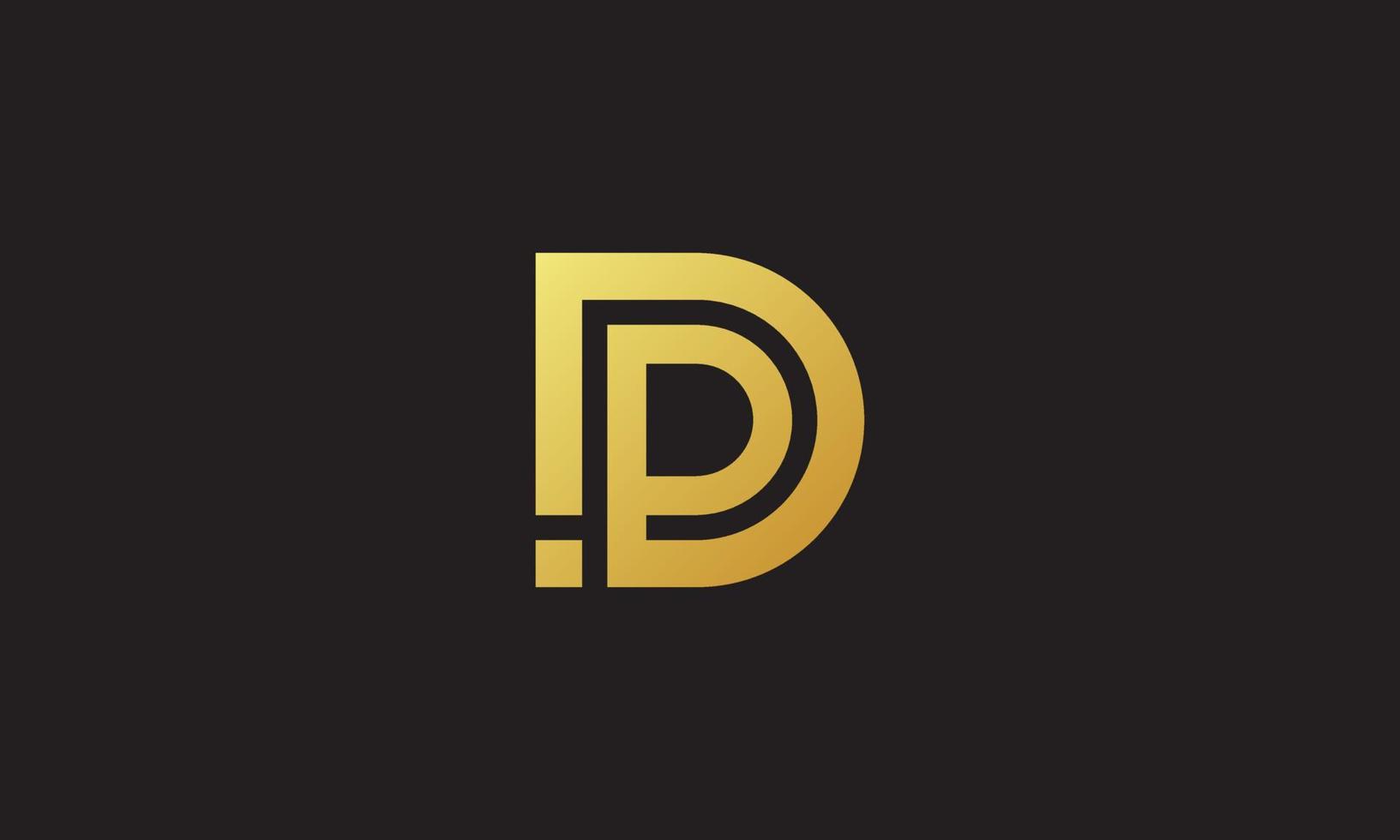 Letter DP luxury logo design in golden colors. DP logo vector free vector template