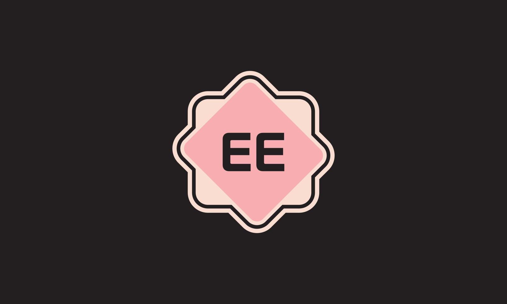 Letter EE logo with geometric shapes vector free vector template.