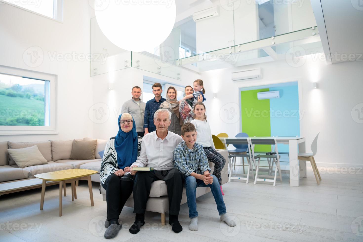 portrait of happy modern muslim family photo