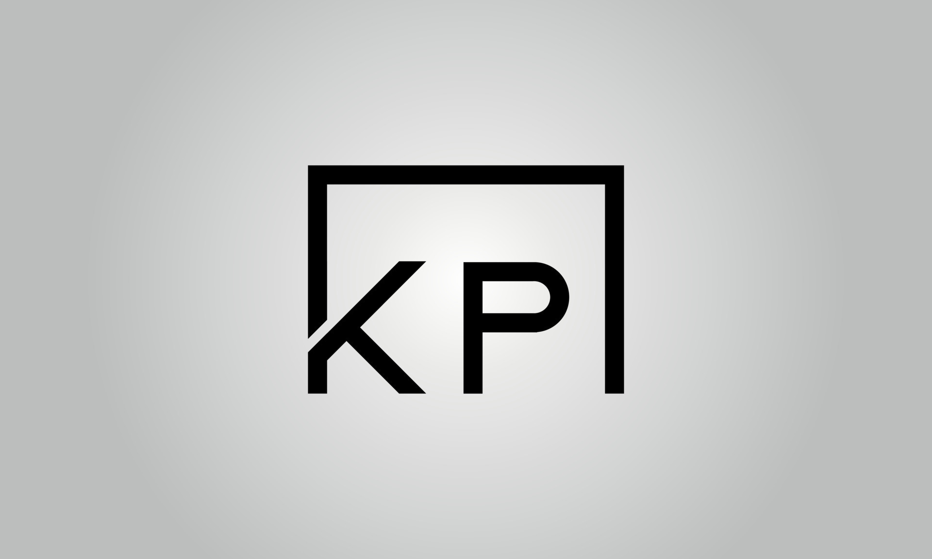 Letter KP logo design. KP logo with square shape in black colors vector ...