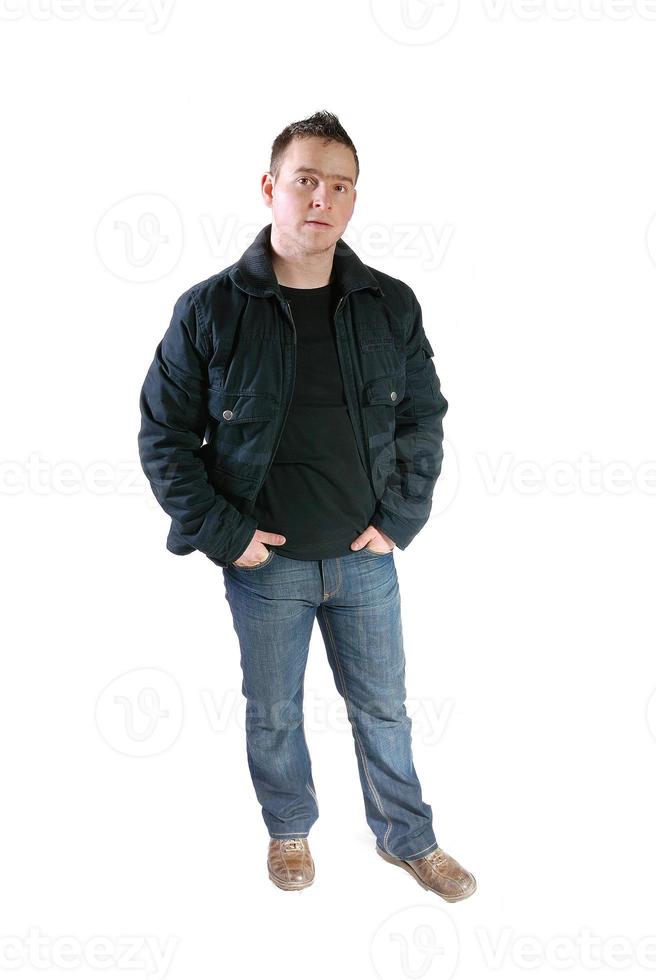 Casual friendly man isolated over a white background photo