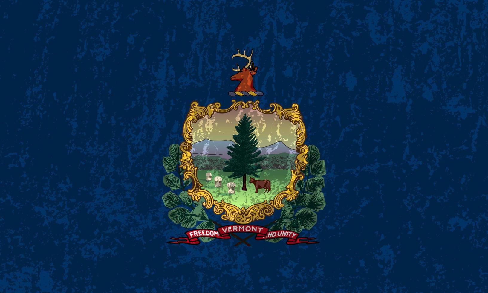 Vermont state grunge flag. Vector illustration.